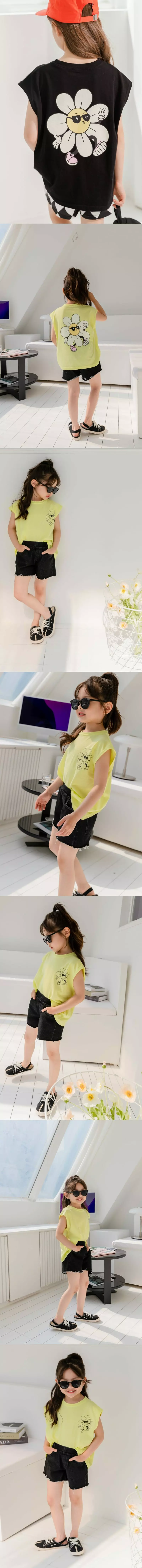 Dore Dore - Korean Children Fashion - #fashionkids - V Flower Sleeveless - 3