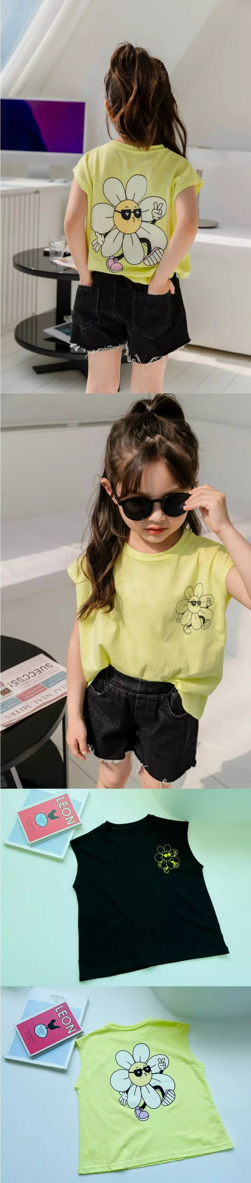 Dore Dore - Korean Children Fashion - #fashionkids - V Flower Sleeveless - 4