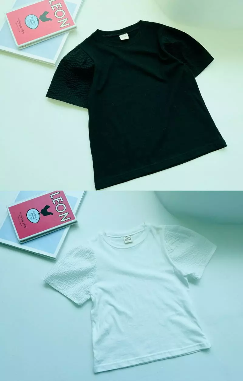 Dore Dore - Korean Children Fashion - #kidsshorts - Waffle Sleeve Tee - 4