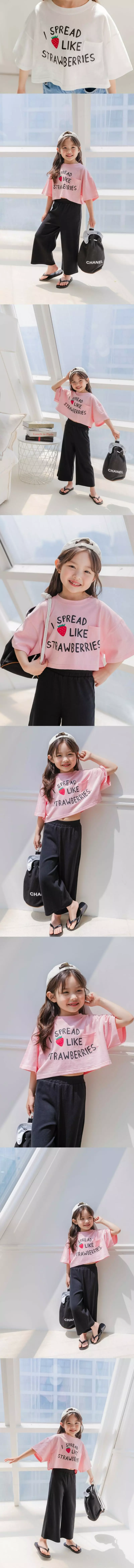 Dore Dore - Korean Children Fashion - #kidsstore - Strawberry Crop Tee - 3