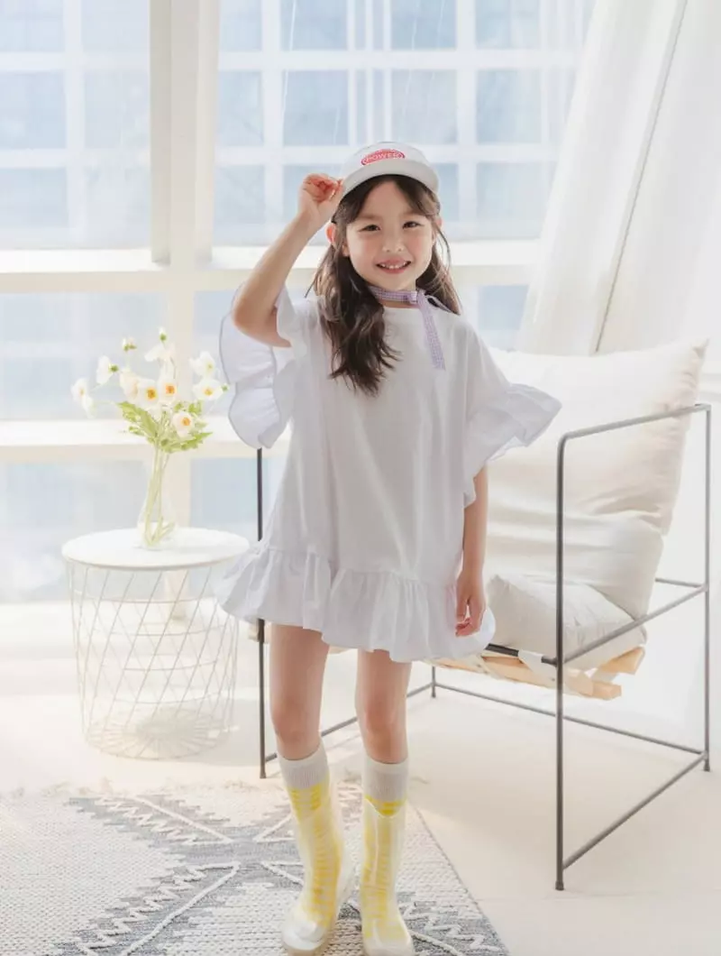 Dore Dore - Korean Children Fashion - #littlefashionista - Fril Sleeves One-piece