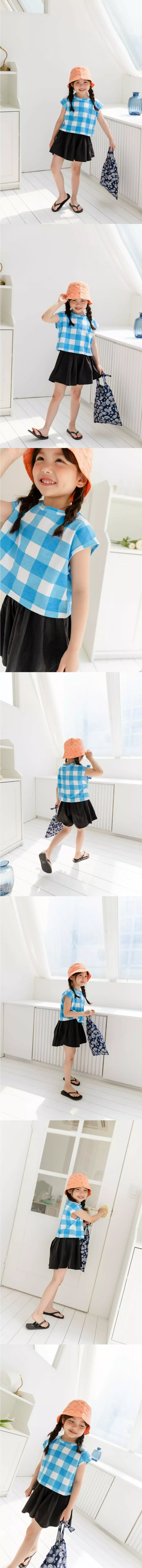 Dore Dore - Korean Children Fashion - #minifashionista - Check Crop Sleeveless - 3