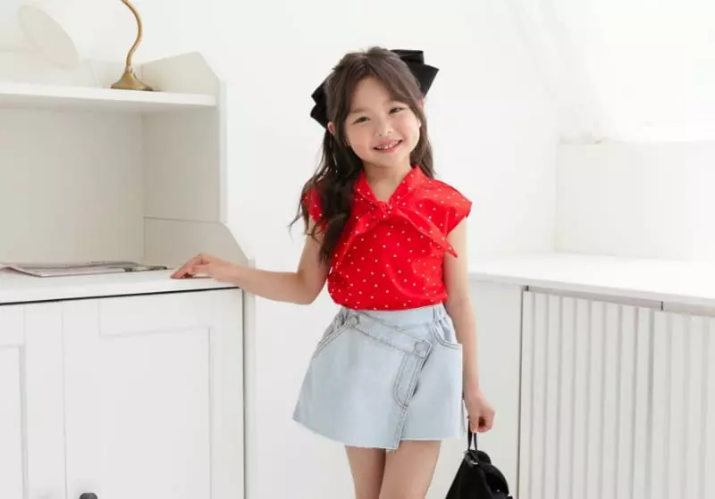 Dore Dore - Korean Children Fashion - #prettylittlegirls - Ribbon Dot Sleeveless