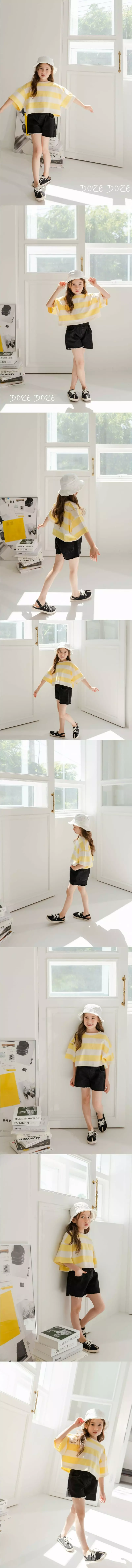 Dore Dore - Korean Children Fashion - #prettylittlegirls - Crop Stripes Tee - 2