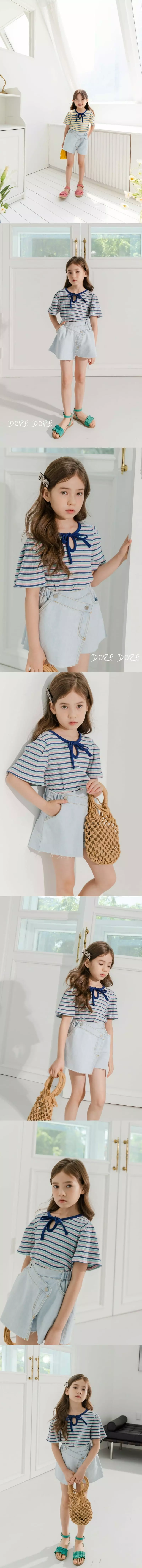 Dore Dore - Korean Children Fashion - #stylishchildhood - Ribbon Piping Tee - 3