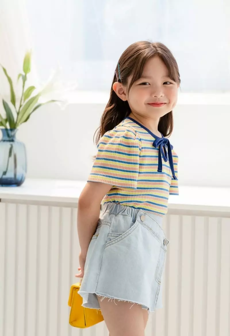 Dore Dore - Korean Children Fashion - #todddlerfashion - Ribbon Piping Tee