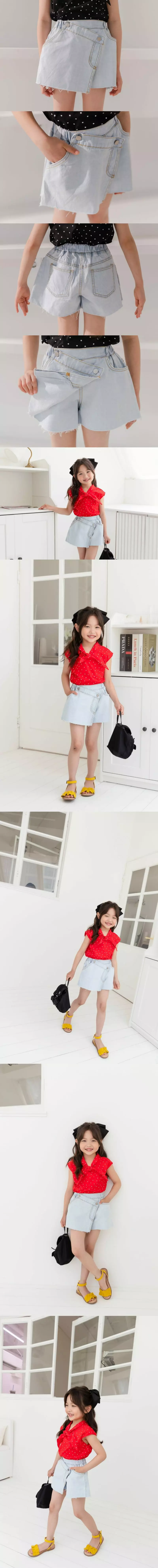 Dore Dore - Korean Children Fashion - #todddlerfashion - Wrap Skirt Shorts - 3