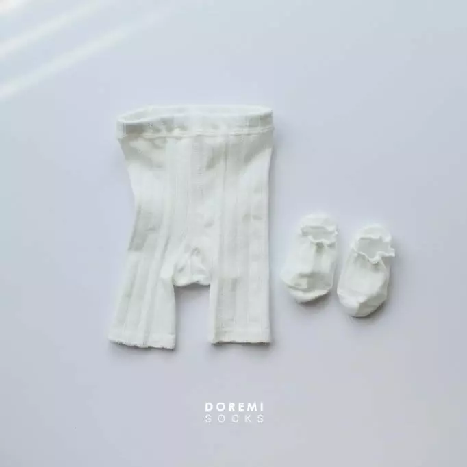 Doremi Socks - Korean Baby Fashion - #babyboutiqueclothing - Picot Crop Tights Socks Set - 2