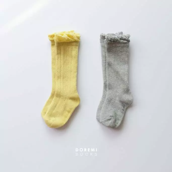Doremi Socks - Korean Children Fashion - #Kfashion4kids - Lumi Frill Knee Socks