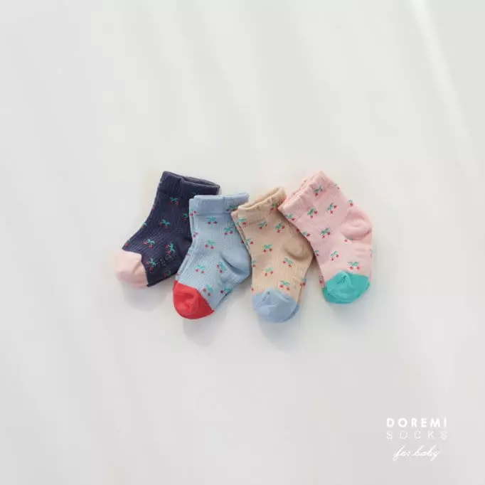 Doremi Socks - Korean Children Fashion - #childrensboutique - Cherry Waffle Socks - 2