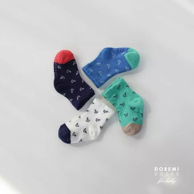 Doremi Socks - Korean Children Fashion - #magicofchildhood - Marine Waffle Socks - 2