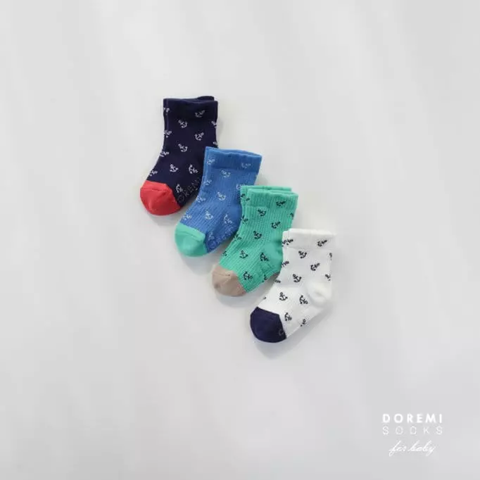 Doremi Socks - Korean Children Fashion - #minifashionista - Marine Waffle Socks - 3