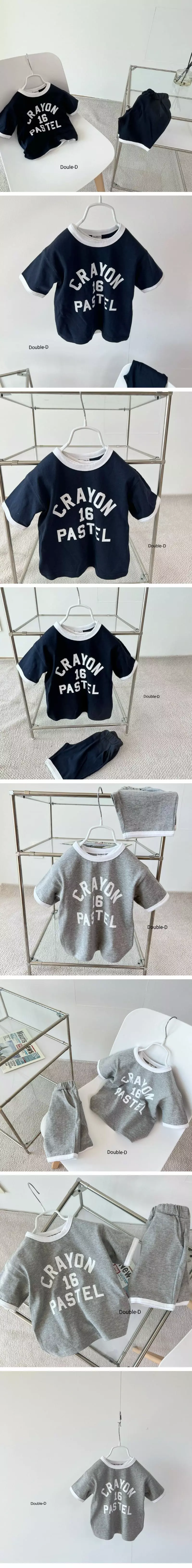Doubled - Korean Children Fashion - #Kfashion4kids - Crayon Top Bottom Set - 2