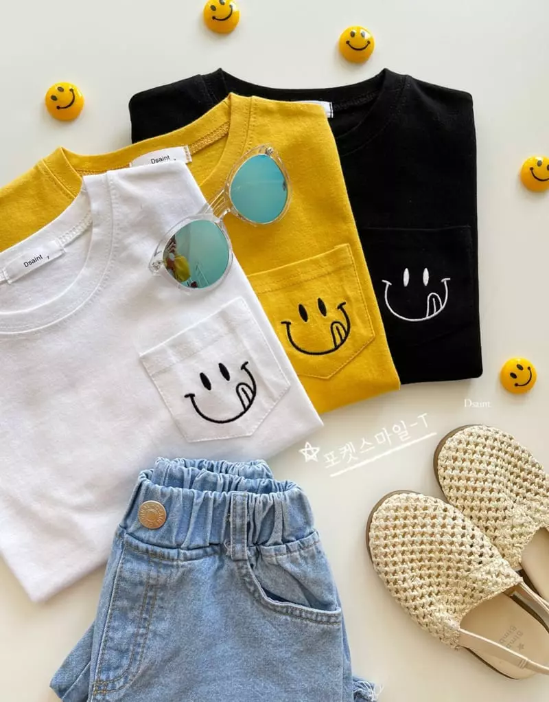 Dsaint - Korean Children Fashion - #childofig - Pocket Smile Tee