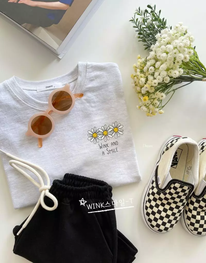 Dsaint - Korean Children Fashion - #kidsshorts - WINK Smile Tee