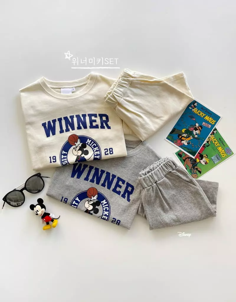 Dsaint - Korean Children Fashion - #kidzfashiontrend - Winner Mickey Top Bottom Set