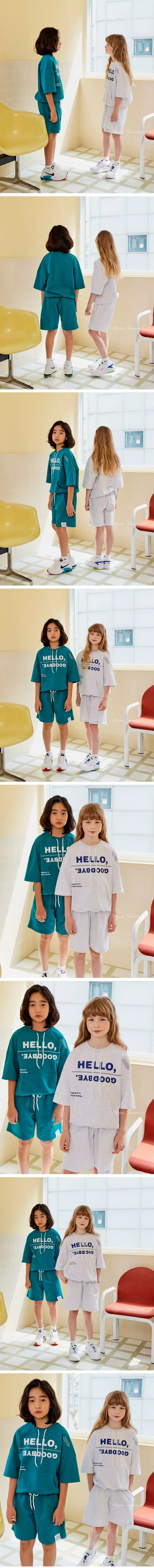 Dyou - Korean Children Fashion - #kidsshorts - Hello Top Bottom Set
