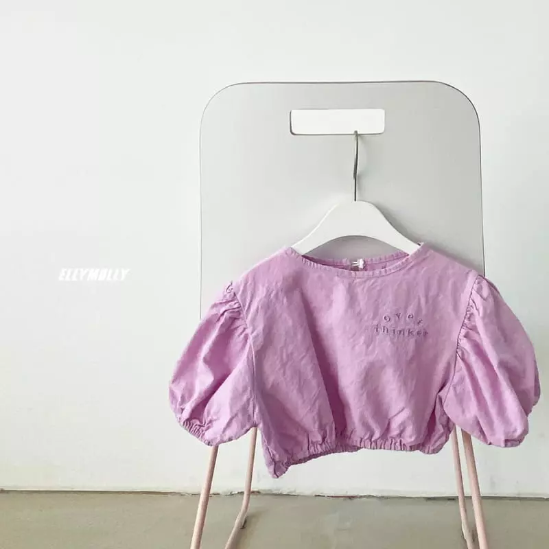 Ellymolly - Korean Children Fashion - #childrensboutique - Crop Balloon Blouse - 3