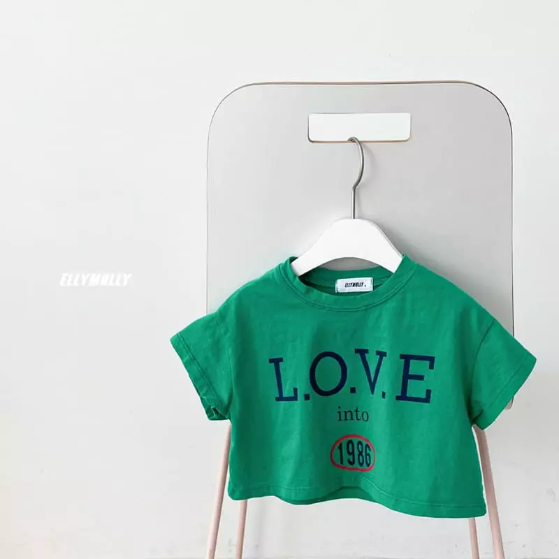 Ellymolly - Korean Children Fashion - #discoveringself - Love Crop Tee - 3