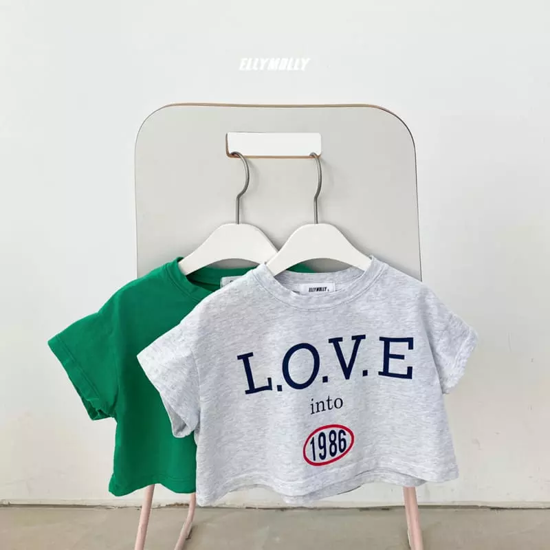 Ellymolly - Korean Children Fashion - #discoveringself - Love Crop Tee - 4