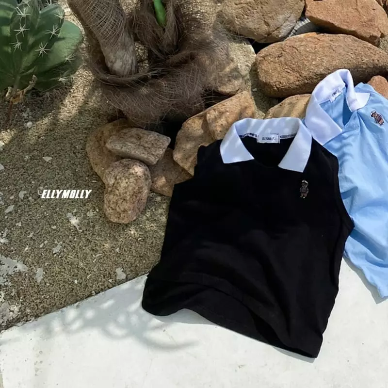 Ellymolly - Korean Children Fashion - #kidsshorts - Pol Collar Sleeveless - 8