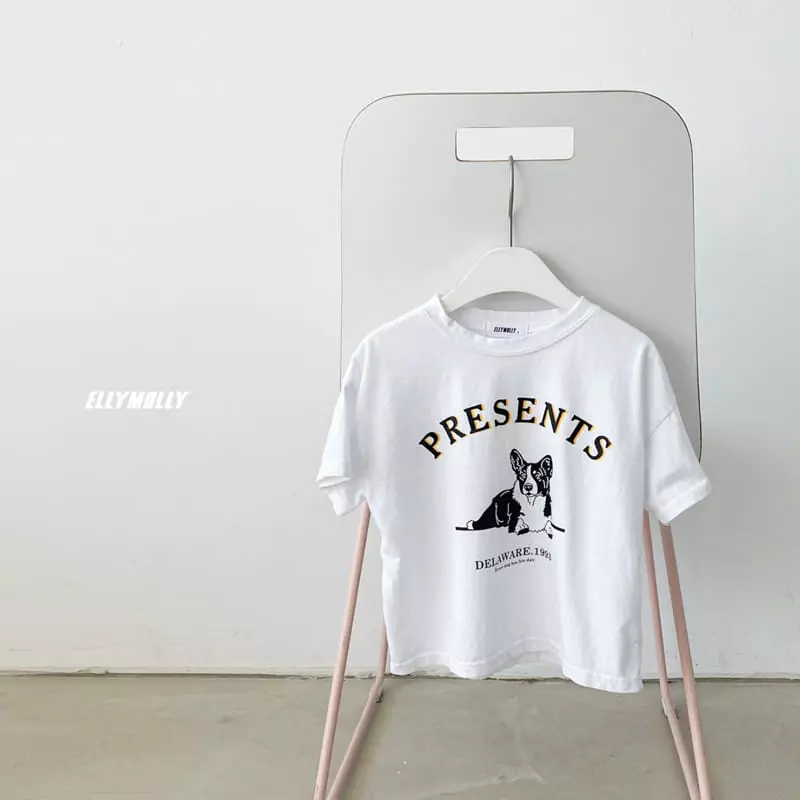 Ellymolly - Korean Children Fashion - #kidsshorts - Present Dog Tee