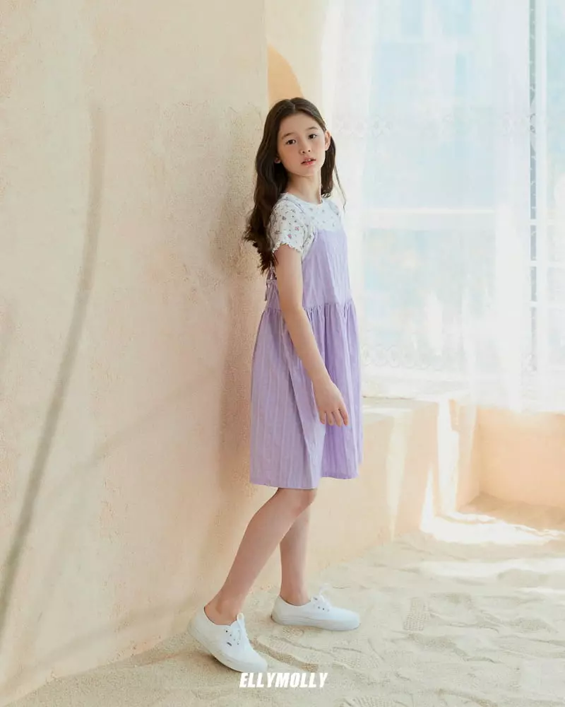 Ellymolly - Korean Children Fashion - #kidzfashiontrend - String Shirring One-piece - 11