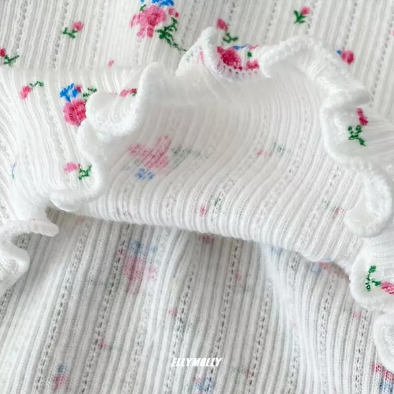 Ellymolly - Korean Children Fashion - #kidzfashiontrend - Flower Crop Tee - 6