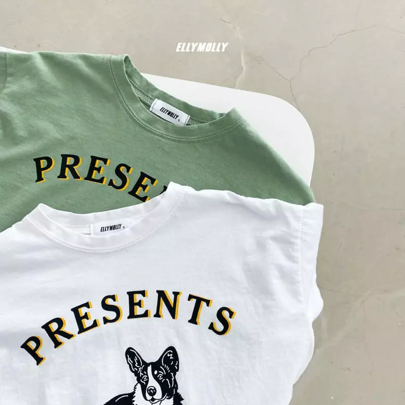 Ellymolly - Korean Children Fashion - #littlefashionista - Present Dog Tee - 5