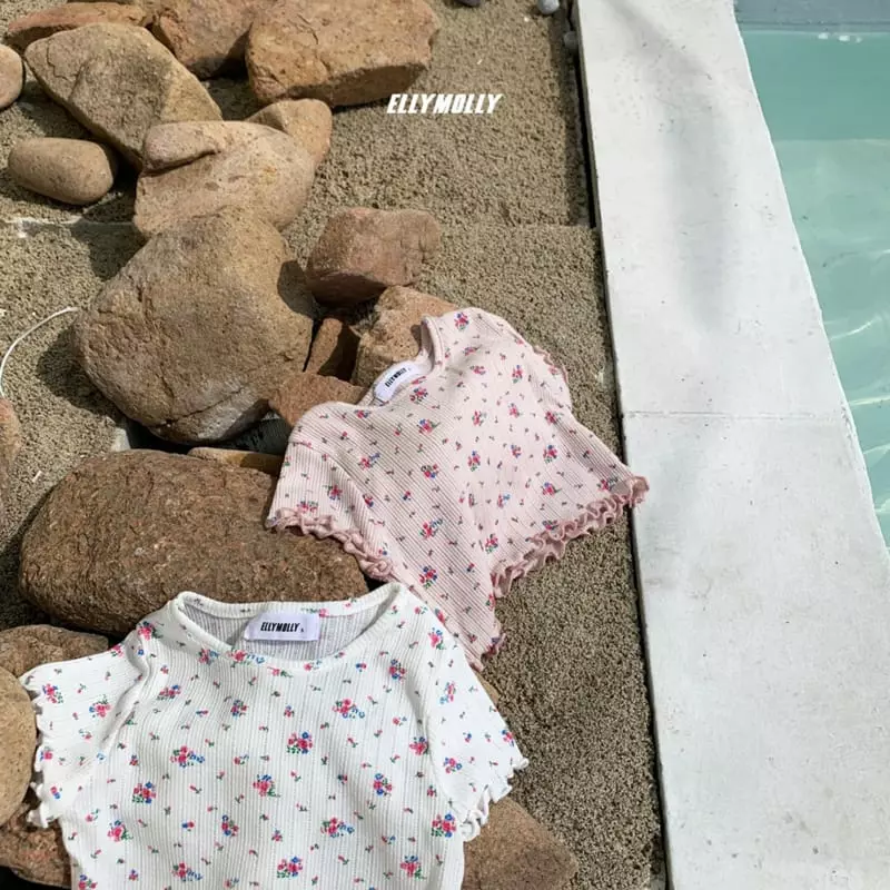 Ellymolly - Korean Children Fashion - #magicofchildhood - Flower Crop Tee - 9