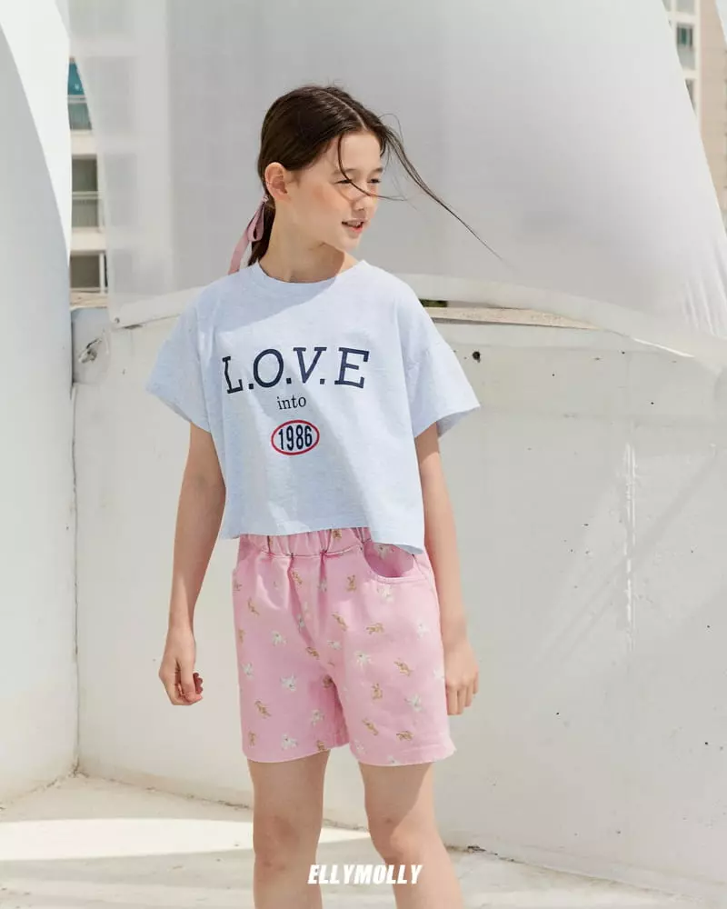 Ellymolly - Korean Children Fashion - #prettylittlegirls - Love Crop Tee - 12