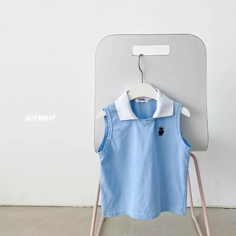 Ellymolly - Korean Children Fashion - #stylishchildhood - Pol Collar Sleeveless - 2