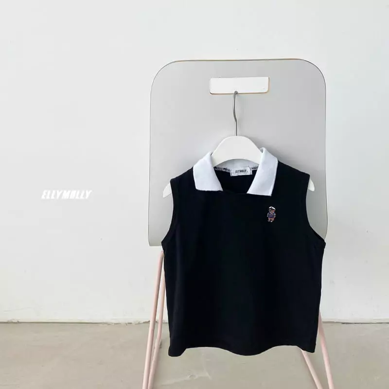 Ellymolly - Korean Children Fashion - #toddlerclothing - Pol Collar Sleeveless