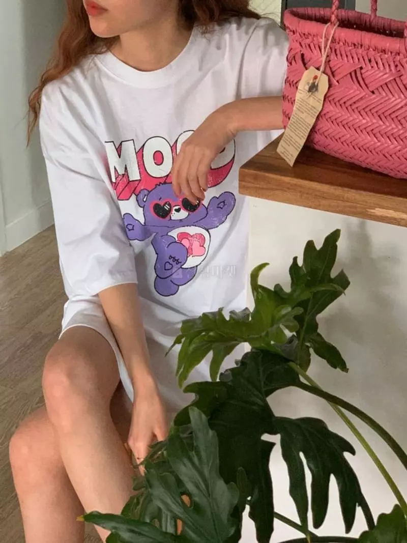 February - Korean Women Fashion - #womensfashion - Hear Bear Tee - 4