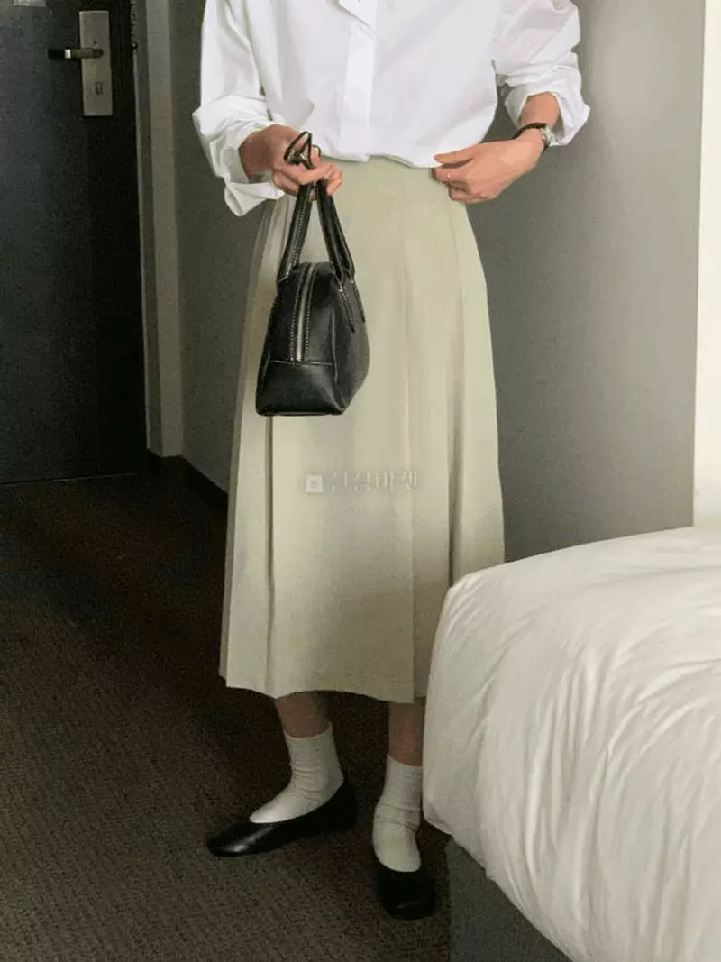 February - Korean Women Fashion - #momslook - Pintuck Wrinkle Skirt - 7