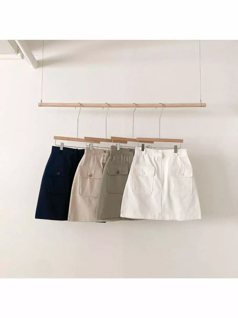 February - Korean Women Fashion - #momslook - Pocket Button Skirt - 3