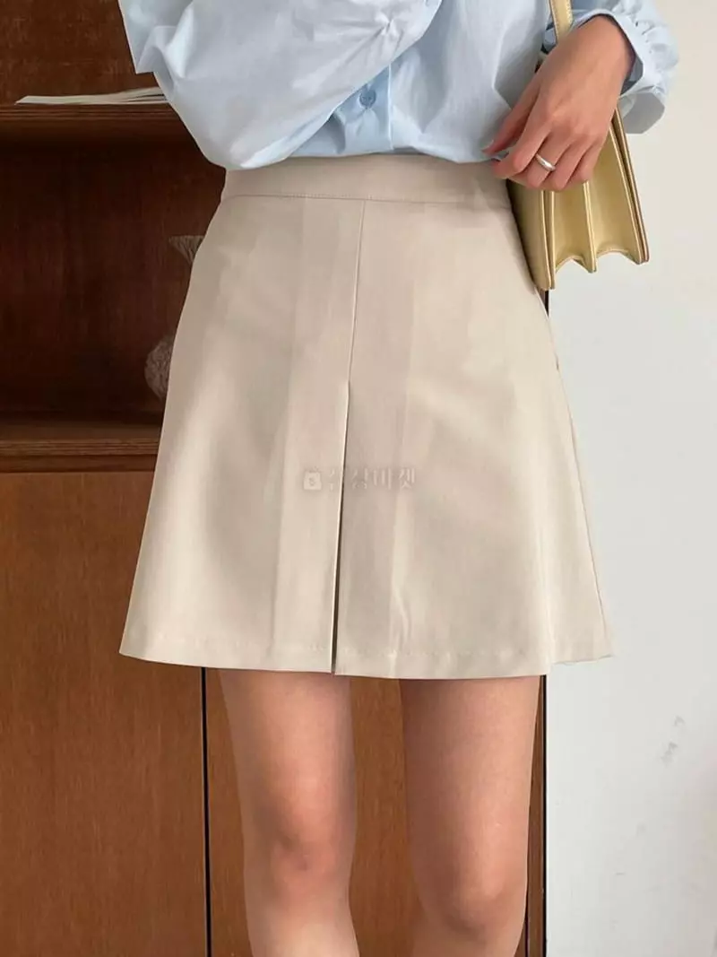 February - Korean Women Fashion - #momslook - Front Wrinkle Skirt - 7