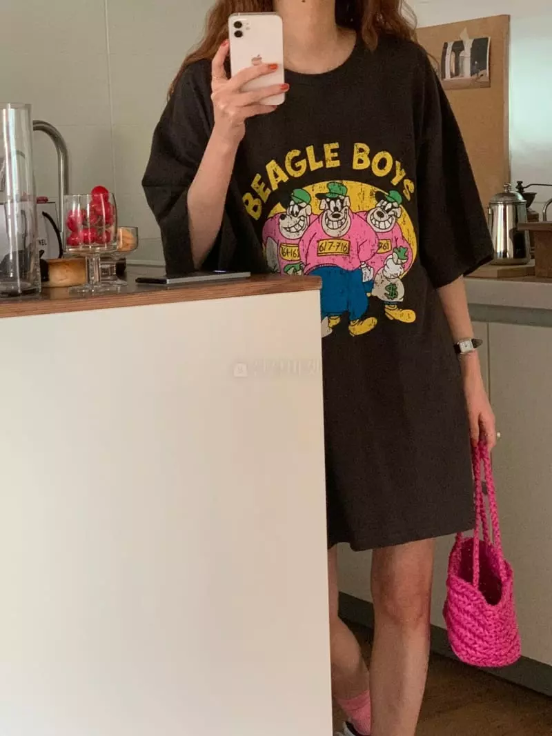February - Korean Women Fashion - #womensfashion - Beagle Tee - 4