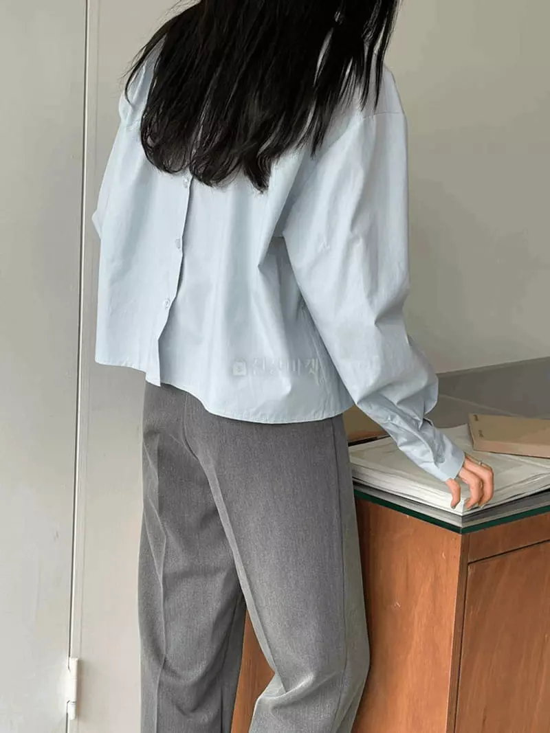 February - Korean Women Fashion - #momslook - Betty Back Button Shirt - 7