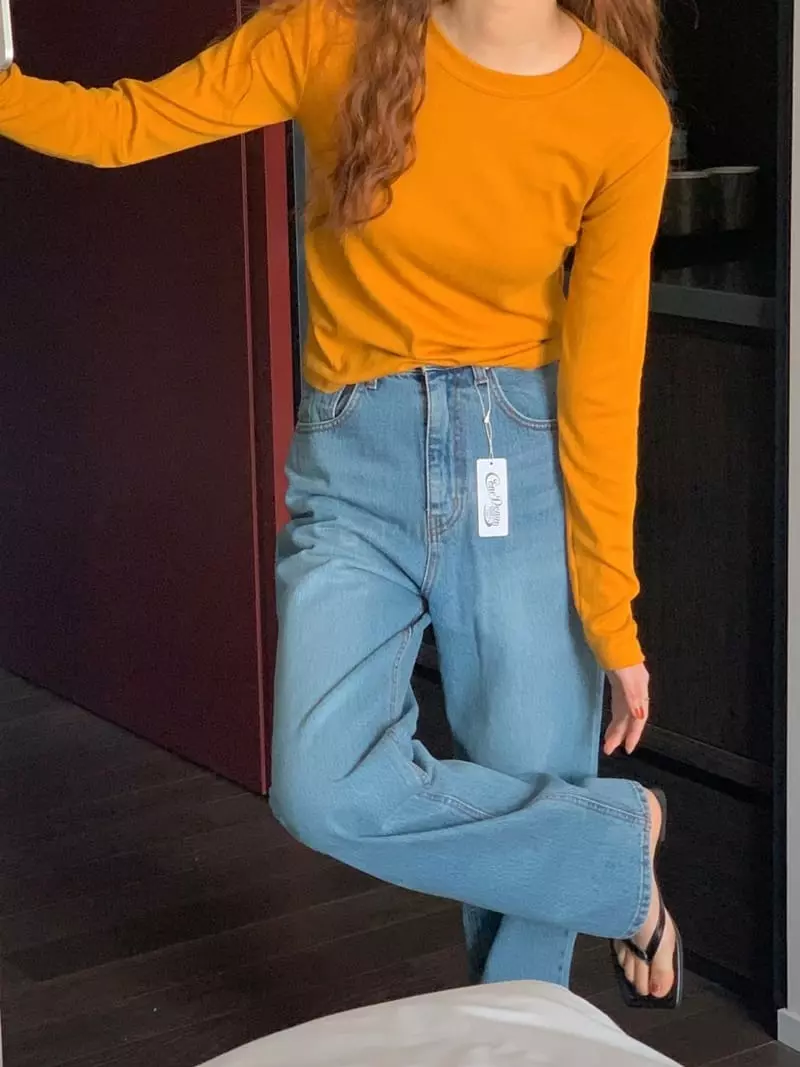 February - Korean Women Fashion - #momslook - Lit Rib Tee - 2