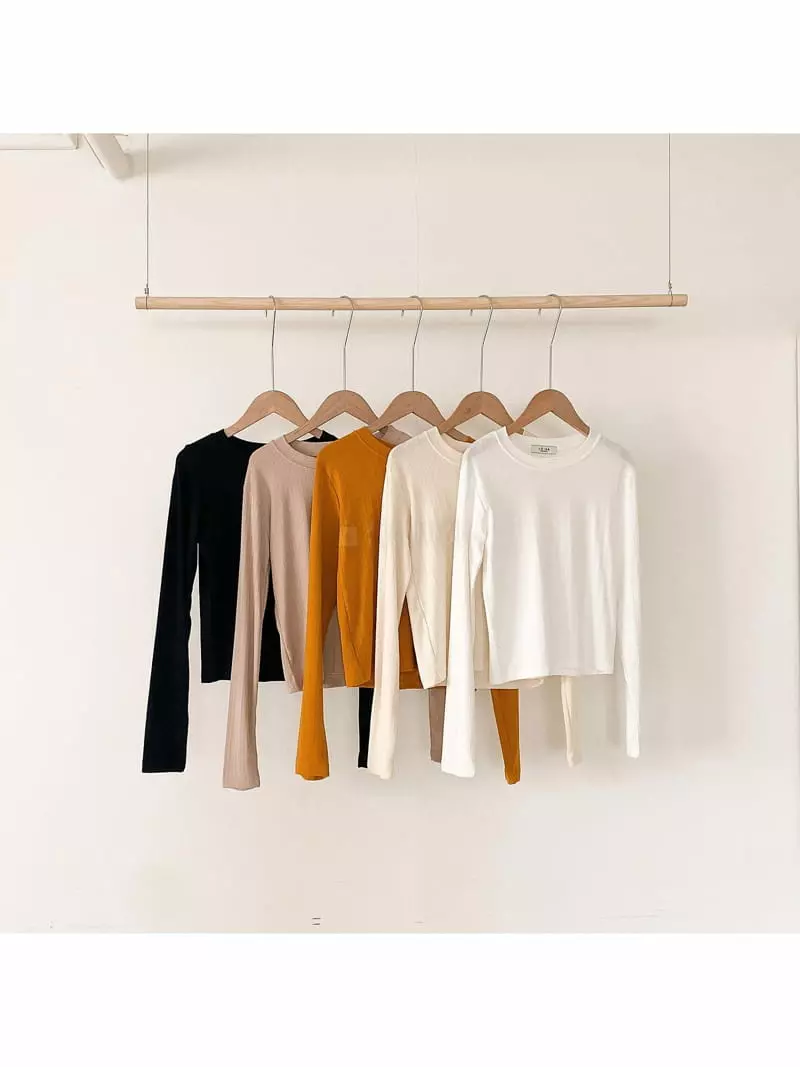 February - Korean Women Fashion - #womensfashion - Lit Rib Tee - 4