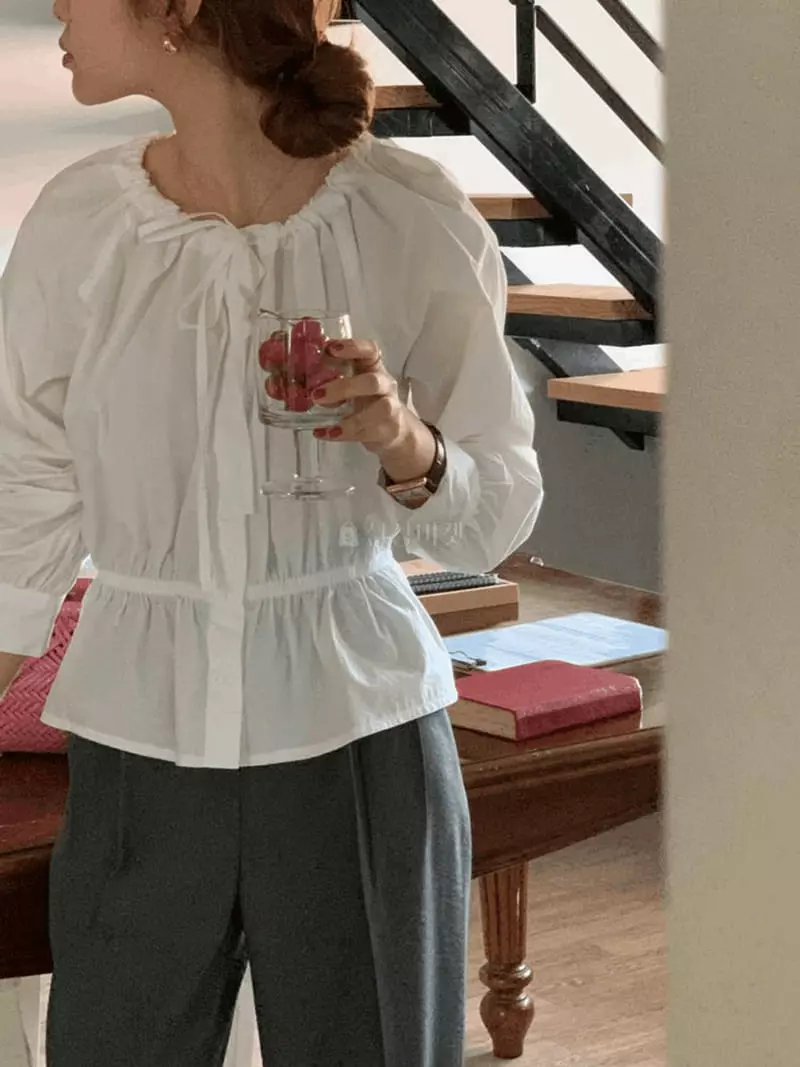 February - Korean Women Fashion - #momslook - Ribbon Blouse - 10