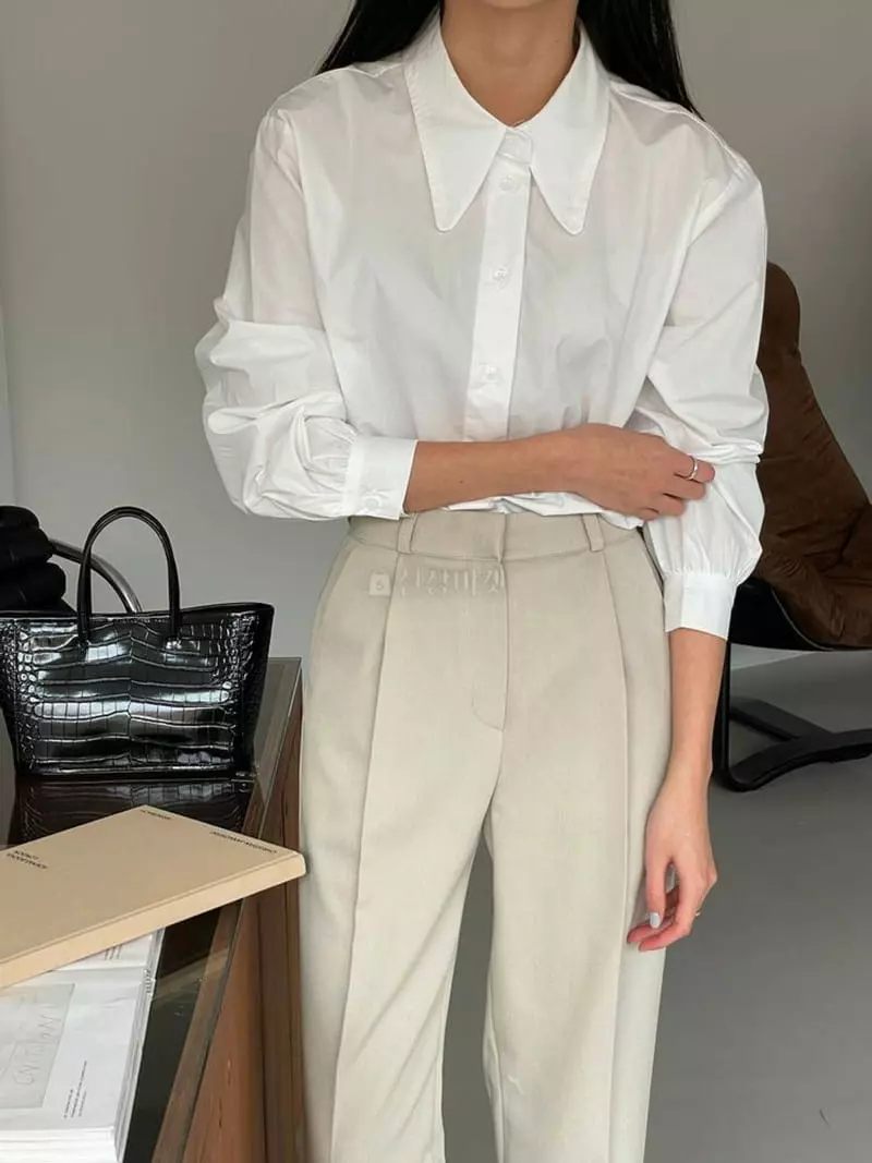 February - Korean Women Fashion - #momslook - Lene Collar Shirt
