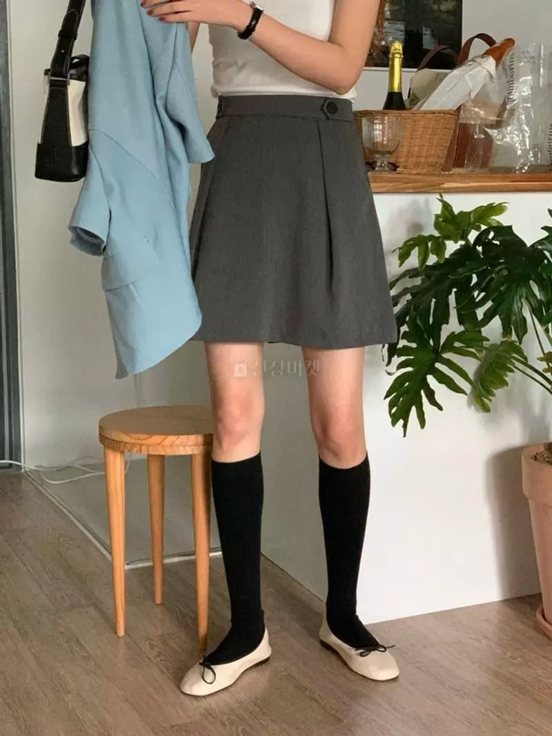 February - Korean Women Fashion - #womensfashion - Roen Button Skirt - 4
