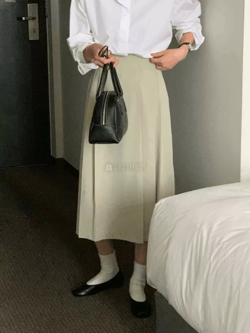 February - Korean Women Fashion - #restrostyle - Pintuck Wrinkle Skirt - 12