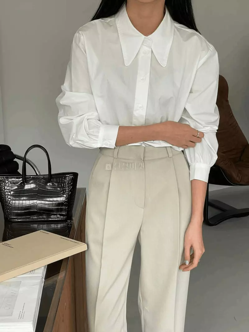 February - Korean Women Fashion - #vintageinspired - Lene Collar Shirt - 11