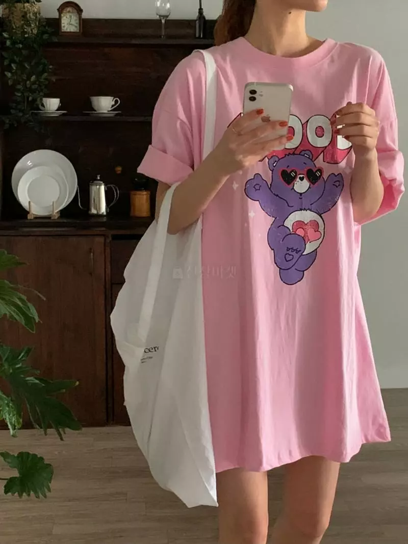 February - Korean Women Fashion - #womensfashion - Hear Bear Tee - 5