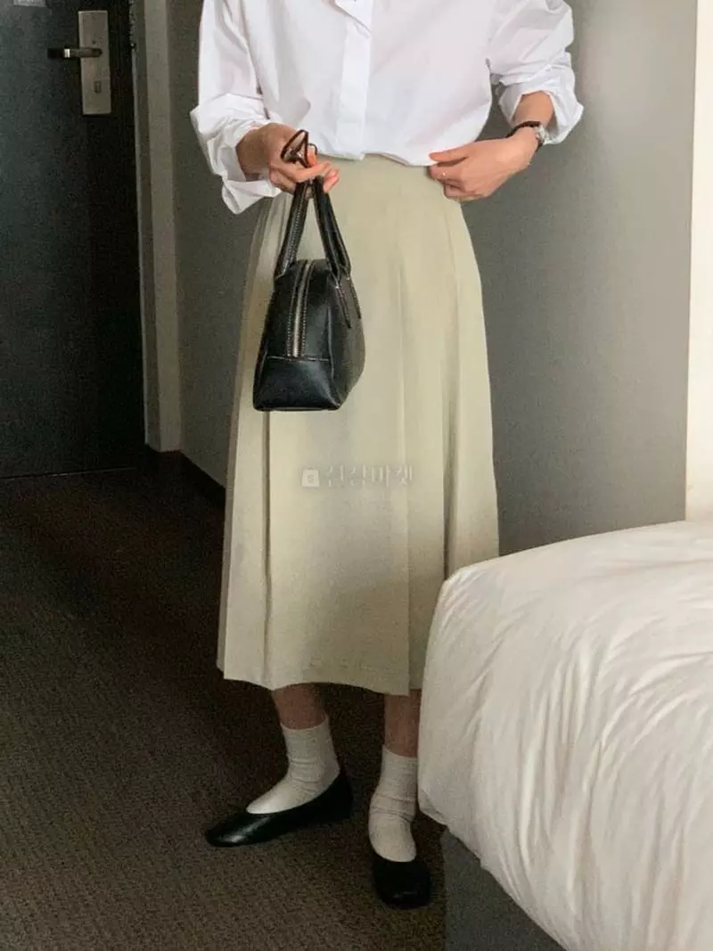 February - Korean Women Fashion - #womensfashion - Pintuck Wrinkle Skirt - 2