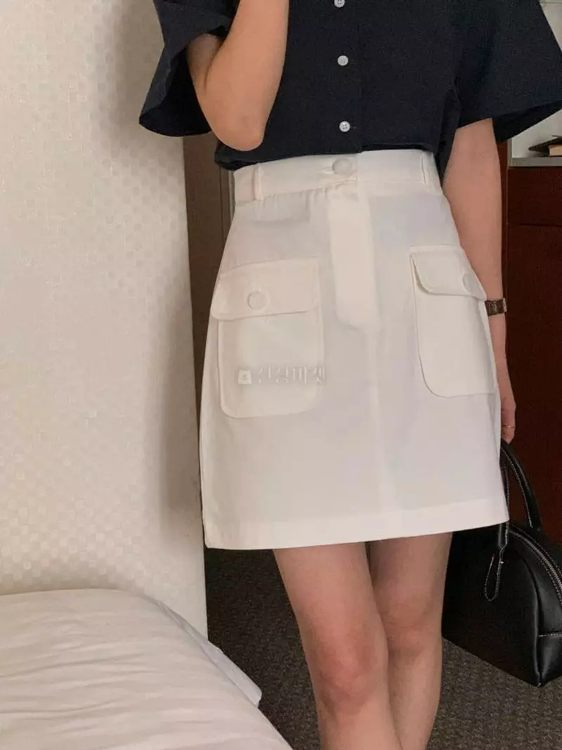 February - Korean Women Fashion - #momslook - Pocket Button Skirt - 4