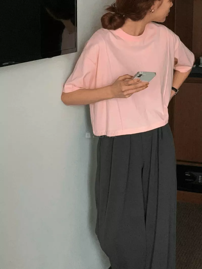 February - Korean Women Fashion - #womensfashion - Shu Slit Tee - 10